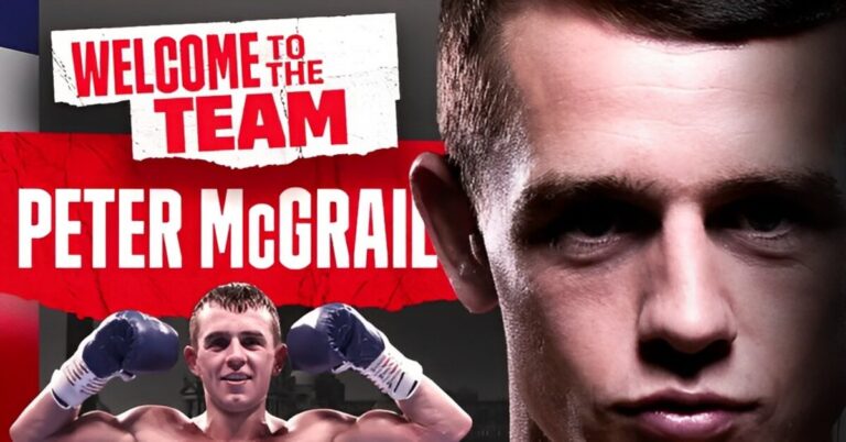 DECORATED AMATEUR STAR TURNED 6-0 PROSPECT PETER MCGRAIL SIGNS WITH MATCHROOM