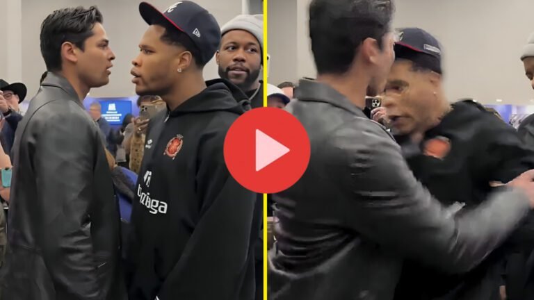 WATCH Devin Haney vs Ryan Garcia HEATED Face-Off As Garcia SHOVES Devin And Calls Bill Haney A Pimp