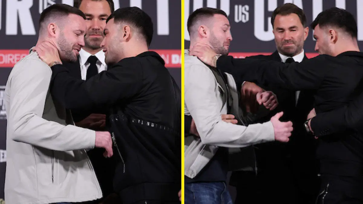 Taylor vs Catterall Press Conference HIGHLIGHTS: Catterall Grabs Taylor By The Throat And Tries To Swing At Him Ahead Of Second Fight