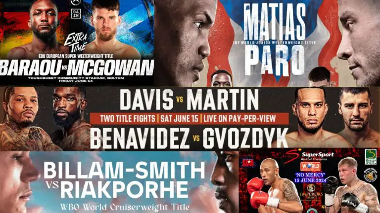 Boxing This Weekend: June 14 – 16, 2024 – Davis vs Martin, Billam-Smith, Subriel Matias, and MORE