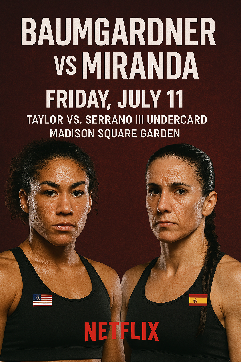 Netflix to Stream Baumgardner vs Miranda Live on July 11 in All-Female Boxing Event