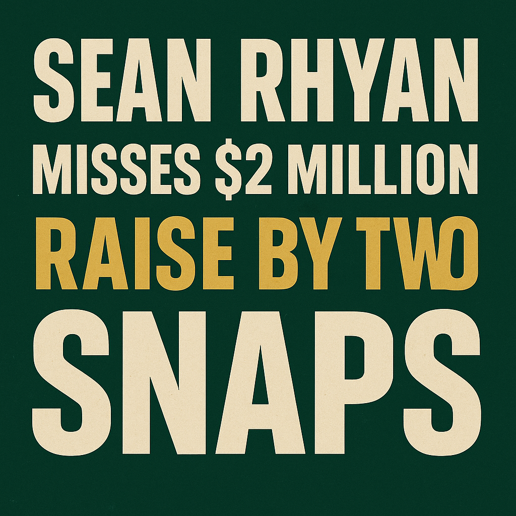 How Sean Rhyan Came Up Two Plays Short of a Big Payday
