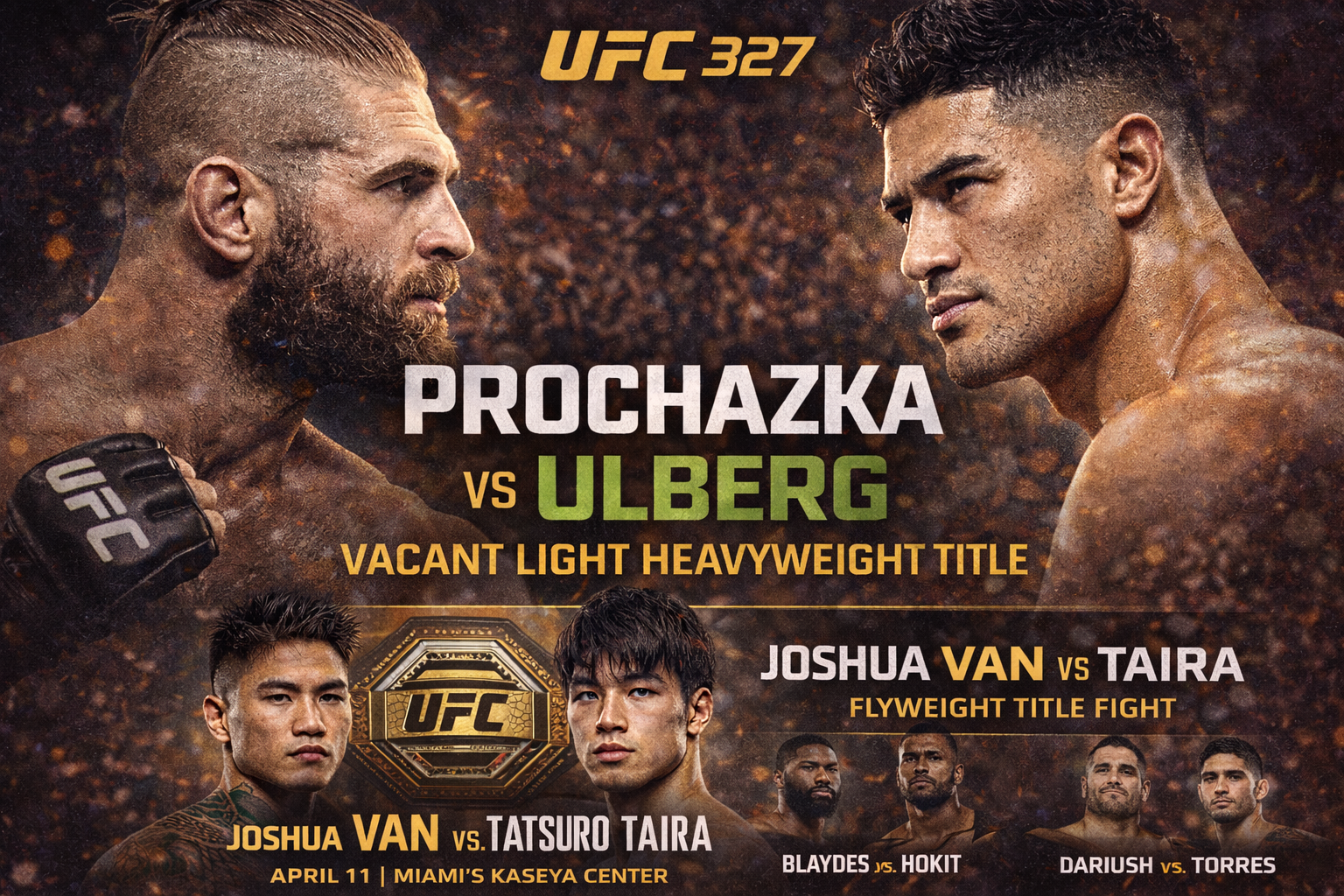 UFC 327: Prochazka vs. Ulberg Set for Vacant Light Heavyweight Title
