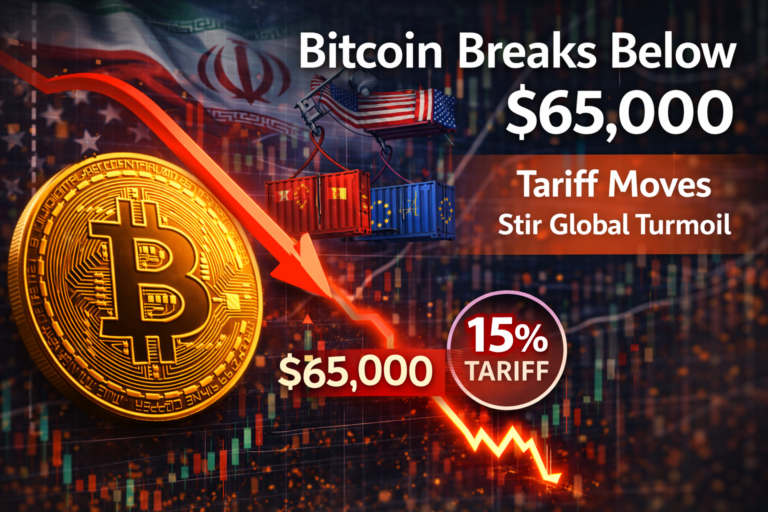 Bitcoin Drops Below $65K as Tariff Shock Triggers Market Liquidity Stress