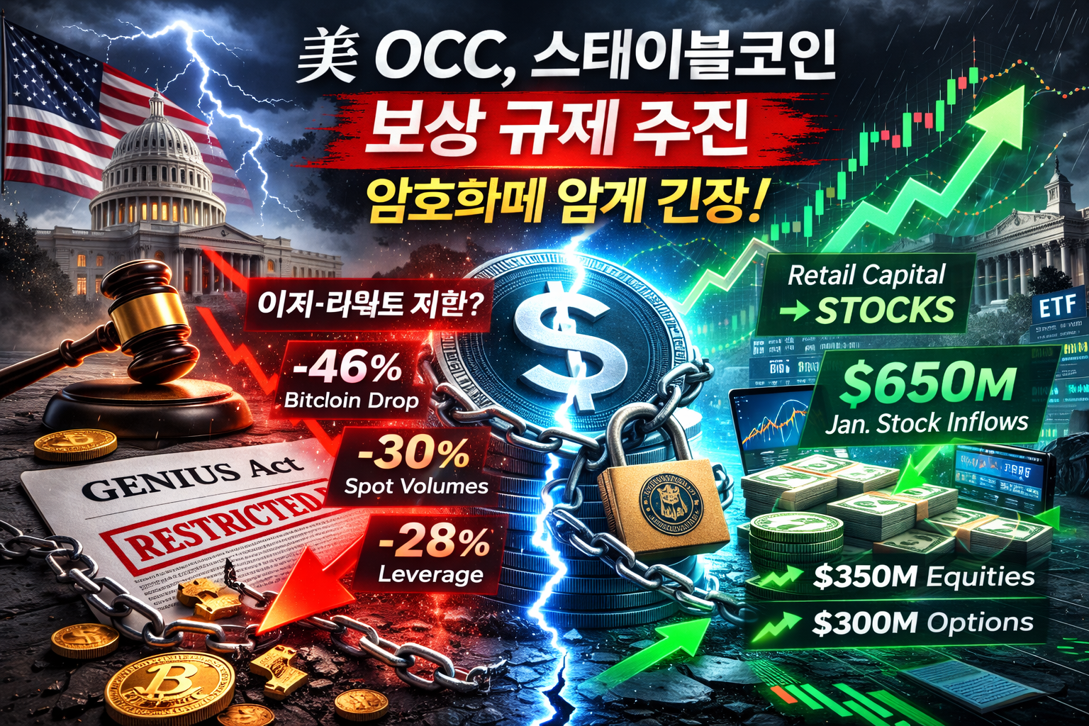 美 OCC, 스테이블코인 보상 규제 추진…암호화폐 업계 긴장