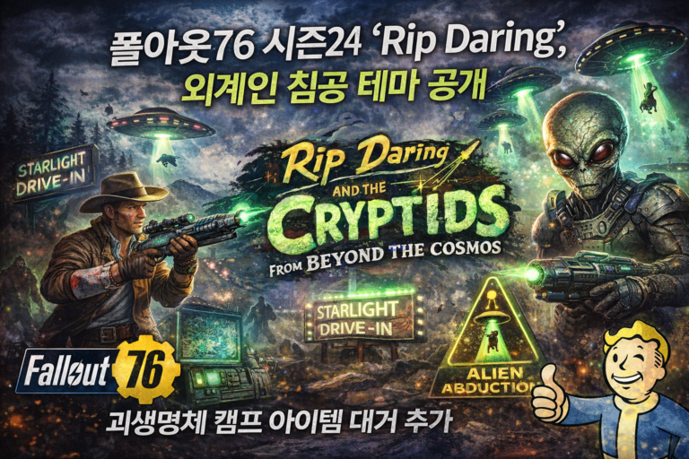 폴아웃76 시즌24 ‘Rip Daring’, 외계인 침공 테마 공개