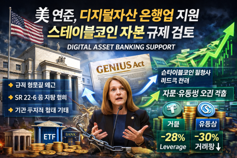 美 연준, 디지털자산 은행업 지원…스테이블코인 자본 규제 검토