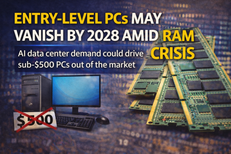 Entry-Level PCs May Vanish by 2028 Amid RAM Crisis