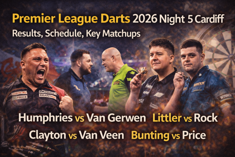Premier League Darts 2026 Night 5 Cardiff: Results, Schedule, Key Matchups