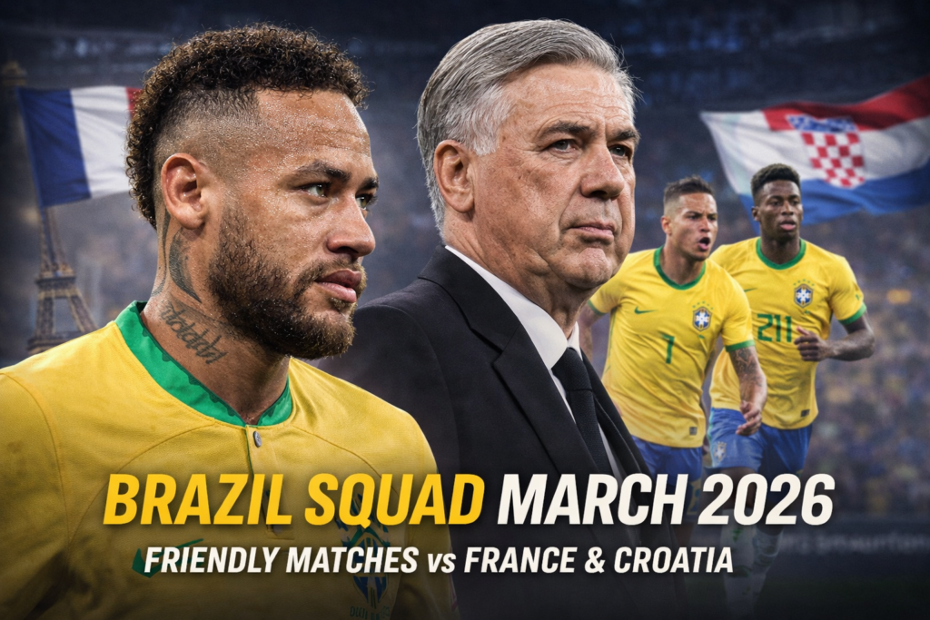 Brazil Squad 2026: Ancelotti Set to Reveal Roster for France, Croatia Friendlies