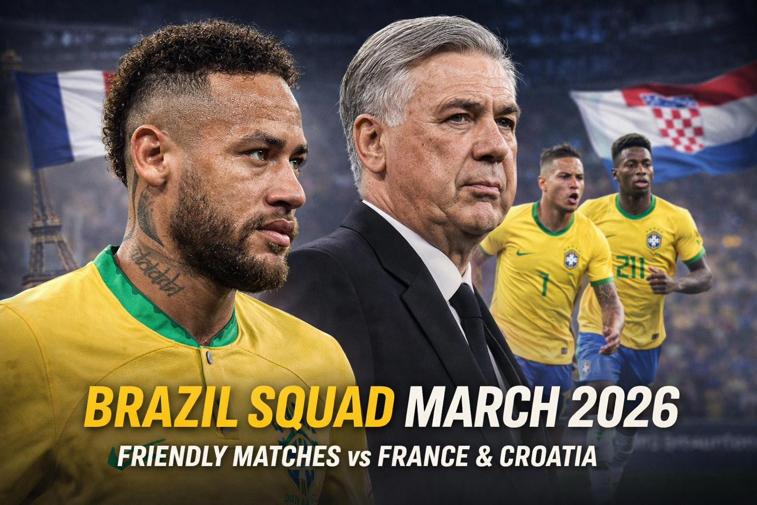 Brazil Squad 2026: Ancelotti Set to Reveal Roster for France, Croatia Friendlies