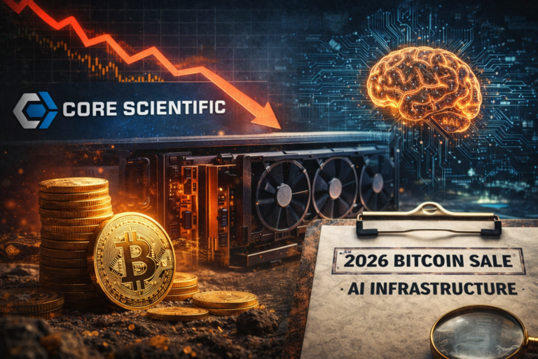 Core Scientific Stock Falls as Miner Plans 2026 Bitcoin Sales