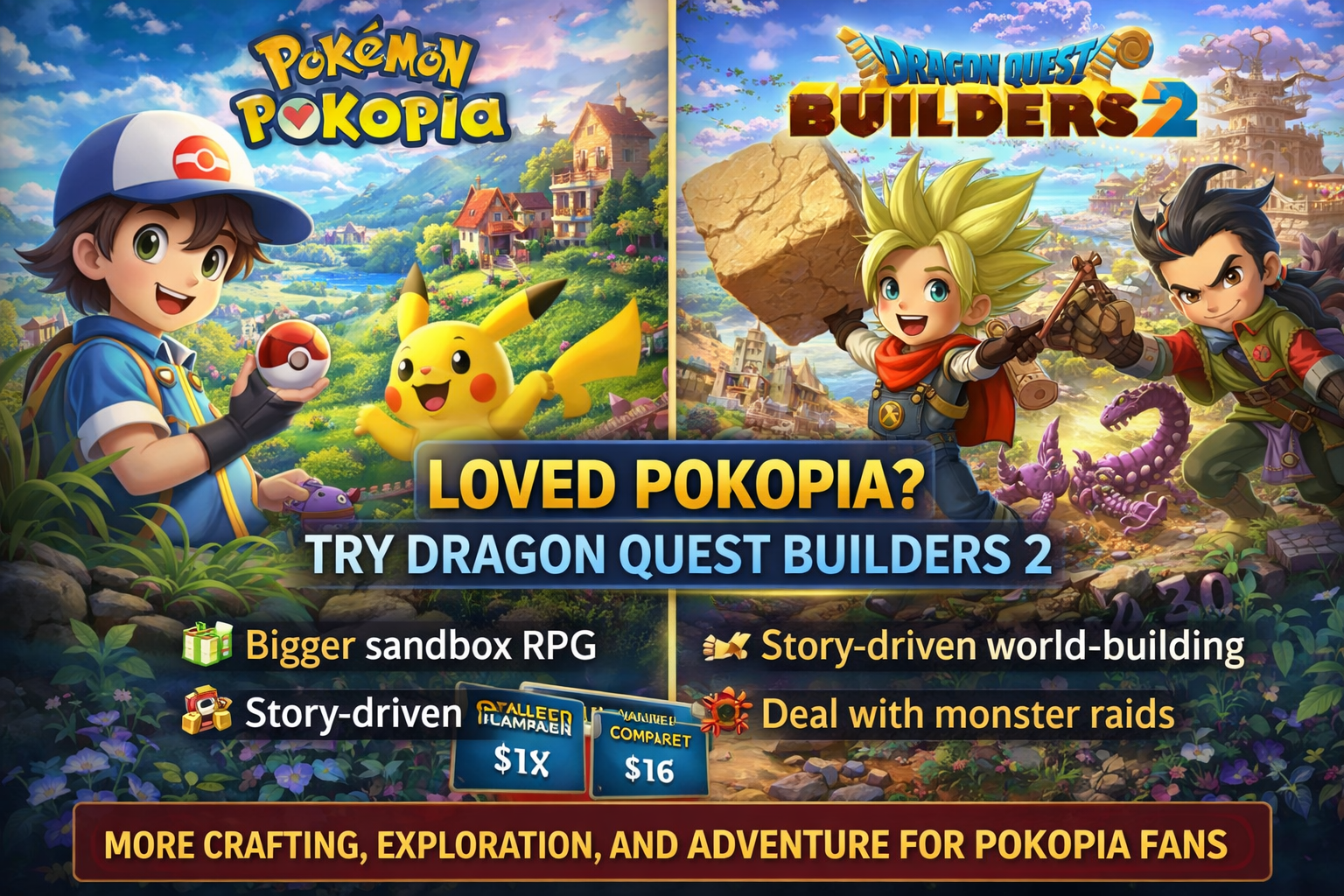 Dragon Quest Builders 2 Emerges as the Next Game for Pokopia Fans