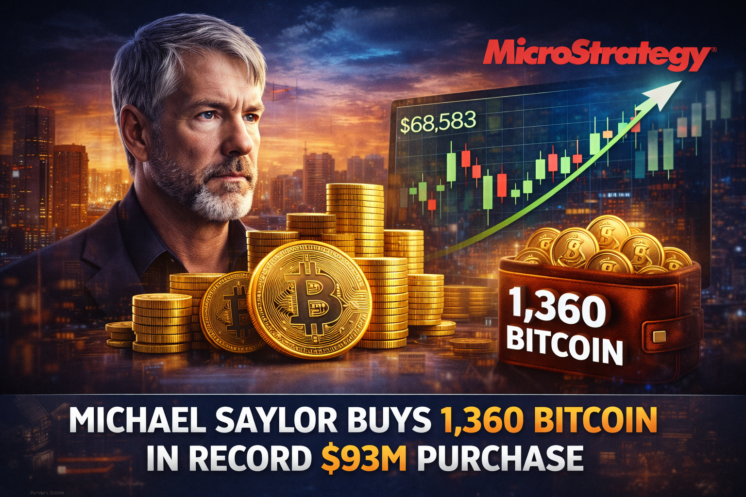 Michael Saylor Buys 1,360 Bitcoin in Record One-Day Treasury Purchase