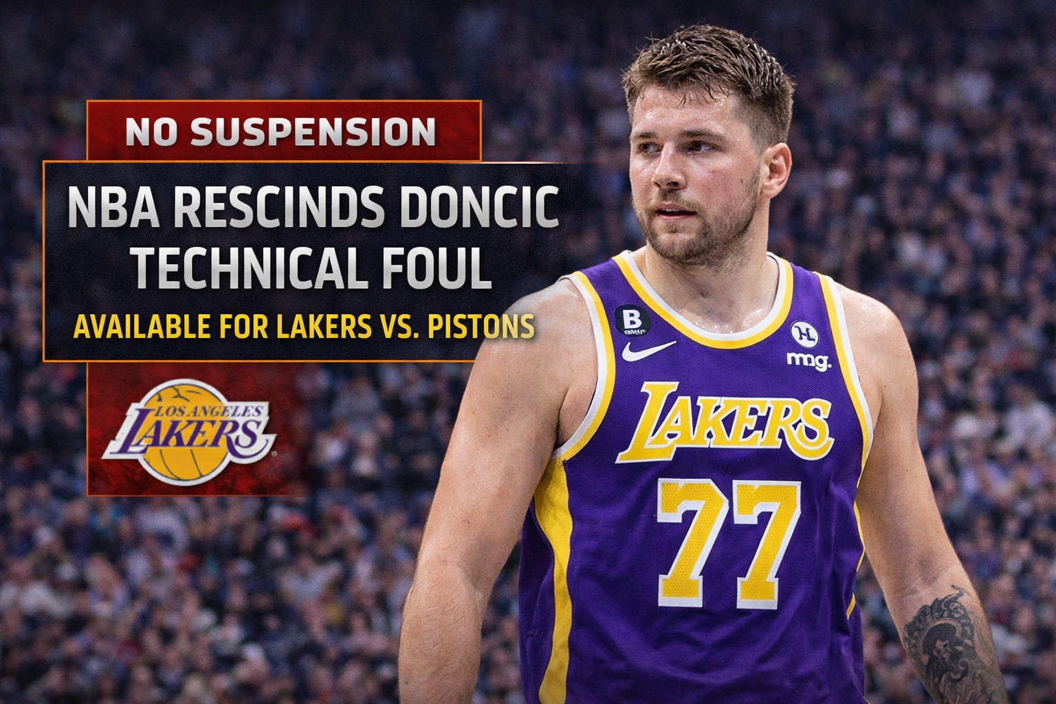 NBA Rescinds Luka Doncic Technical, Avoids Suspension