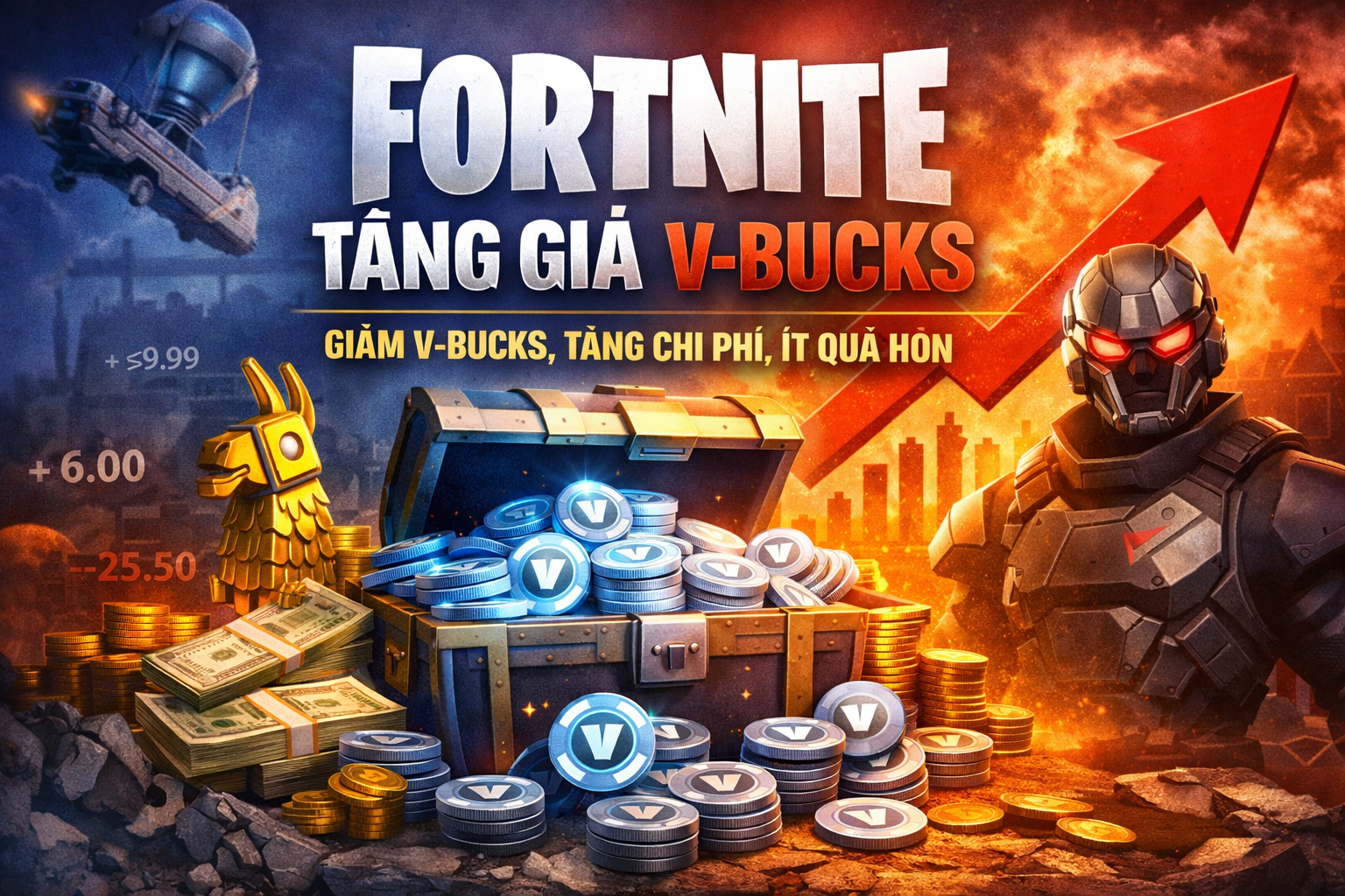 Fortnite tăng giá V-Bucks: 4 thay đổi lớn ảnh hưởng người chơi