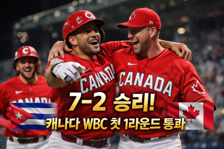 캐나다, WBC 역사 새로 쓰다…쿠바 7-2 격파하며 첫 1라운드 통과