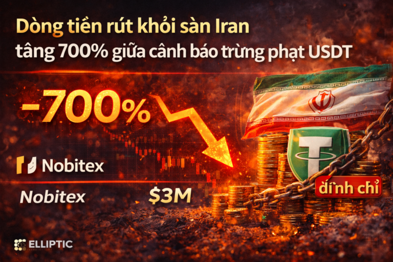 Dòng tiền rút khỏi sàn Iran tăng 700% giữa cảnh báo trừng phạt USDT