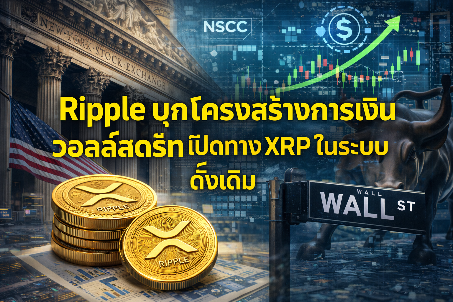Ripple บุกโครงสร้างการเงินวอลล์สตรีท เปิดทาง XRP ในระบบดั้งเดิม