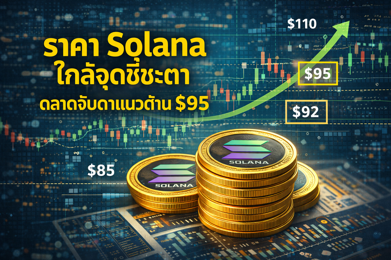 ราคา Solana ใกล้จุดชี้ชะตา ตลาดจับตาแนวต้าน $95