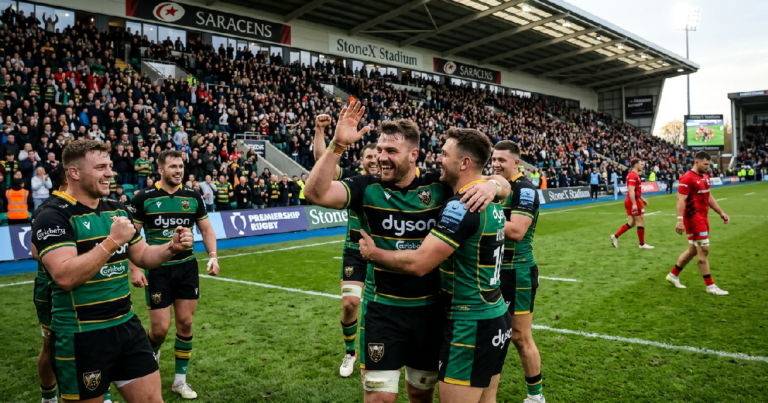 Northampton Saints secure narrow victory over Saracens
