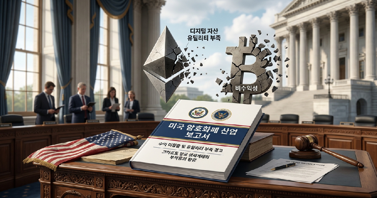 미국 암호화폐 산업 보고서 수익 미창출 부작용 경고