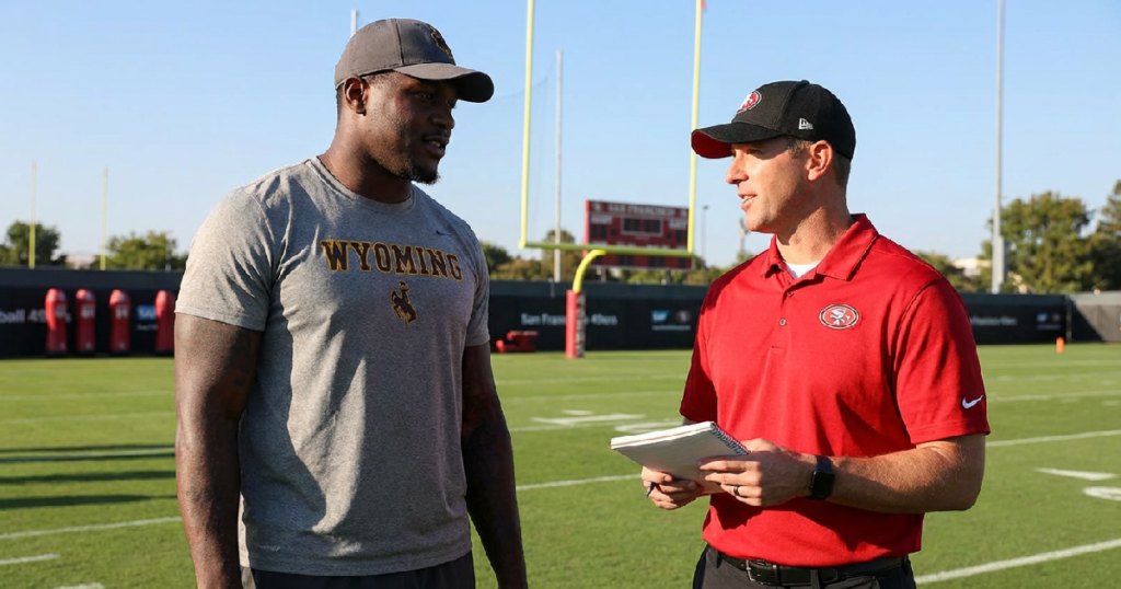 49ers meet Wyoming OL prospect with Big Country nickname