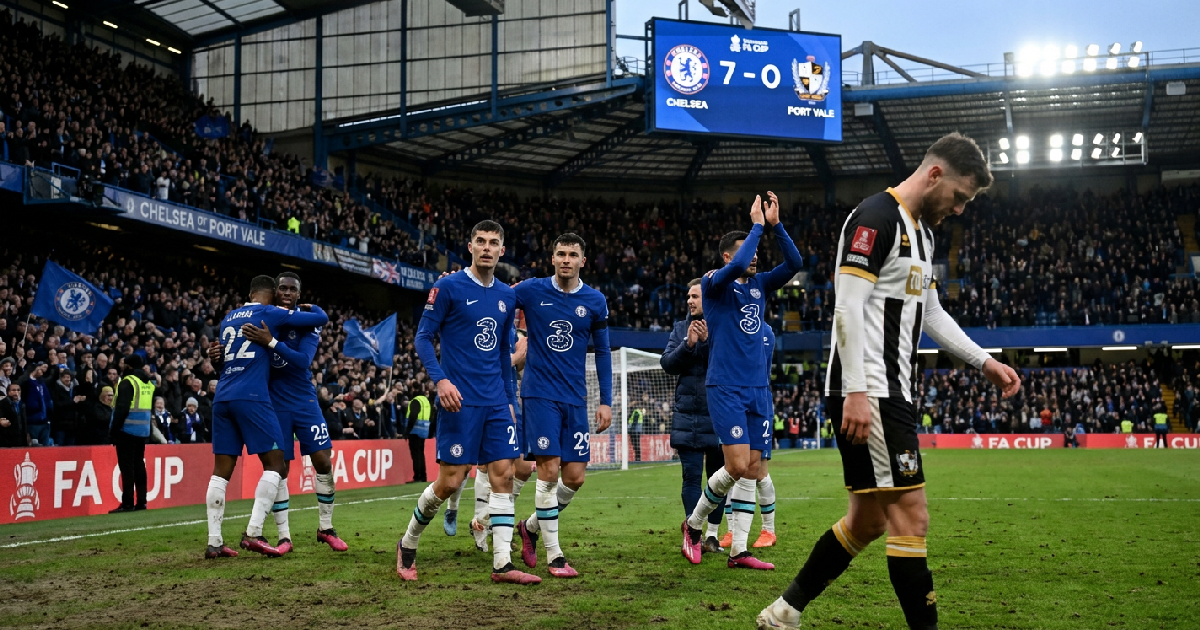 첼시 포트 베일 상대로 7골 폭격하며 FA컵 준결승 진출
