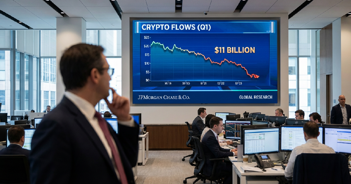 JPMorgan reports crypto flows dropped to $11 billion in Q1