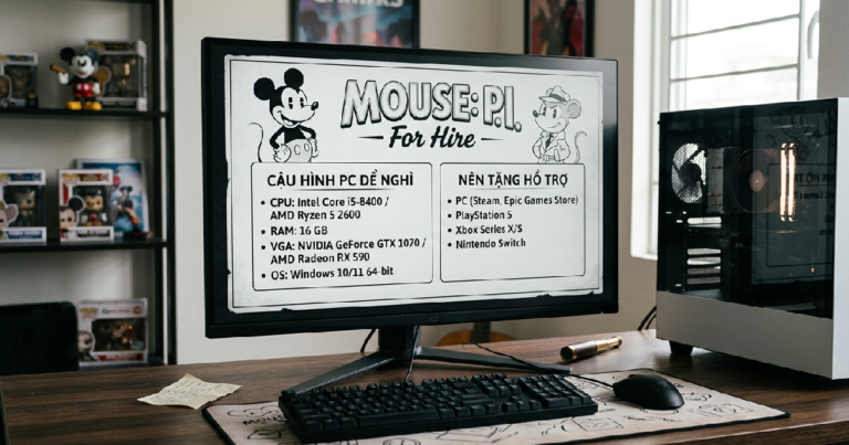 Fumi Games cung cấp thông tin về cấu hình và nền tảng cho MOUSE: P.I. For Hire