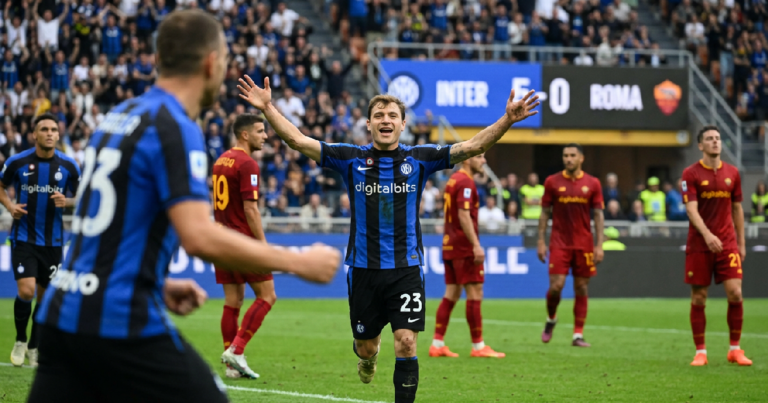 Nicola Barella ghi bàn thứ năm giúp Inter vùi dập Roma