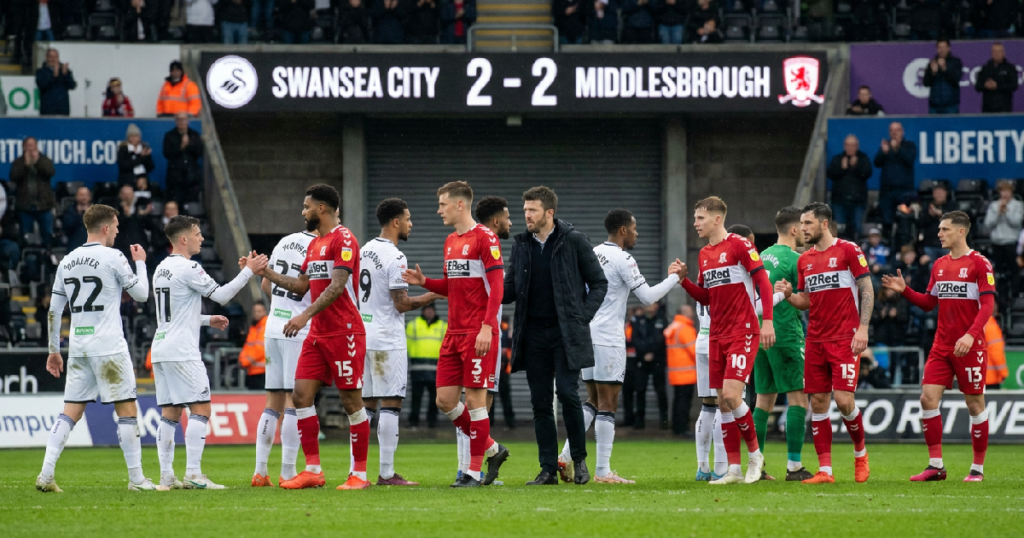 Swansea City and Middlesbrough Share Points in 2-2 Draw
