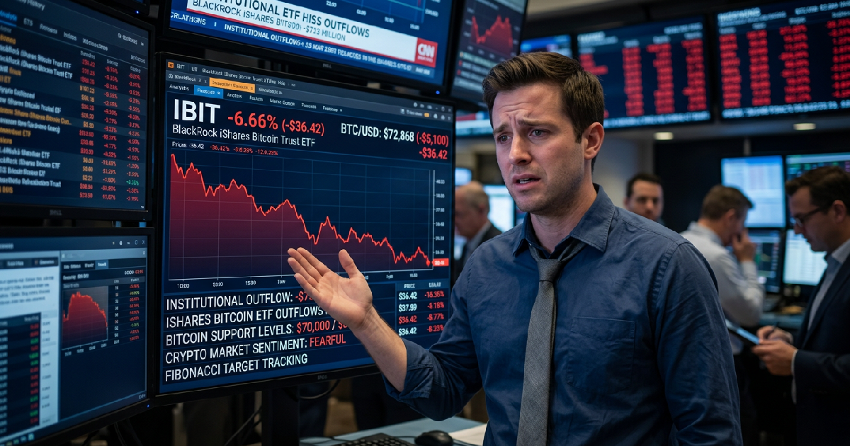 Bitcoin drops to $72,868 on $733 million institutional outflow
