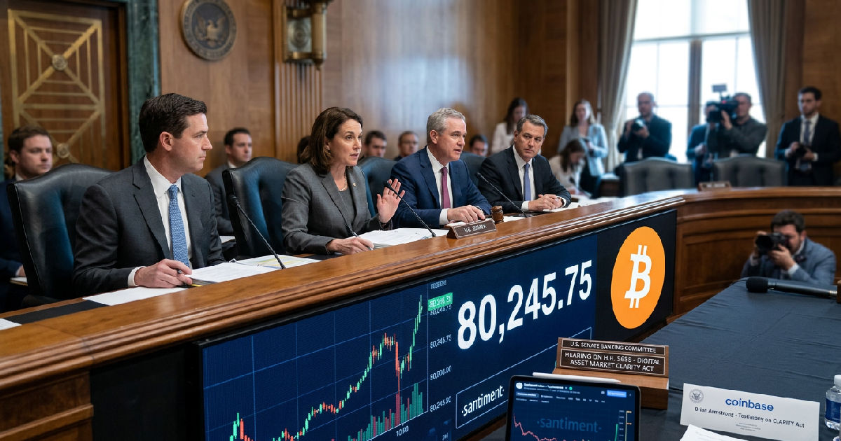Senate Banking Committee advances CLARITY Act as Bitcoin sentiment peaks