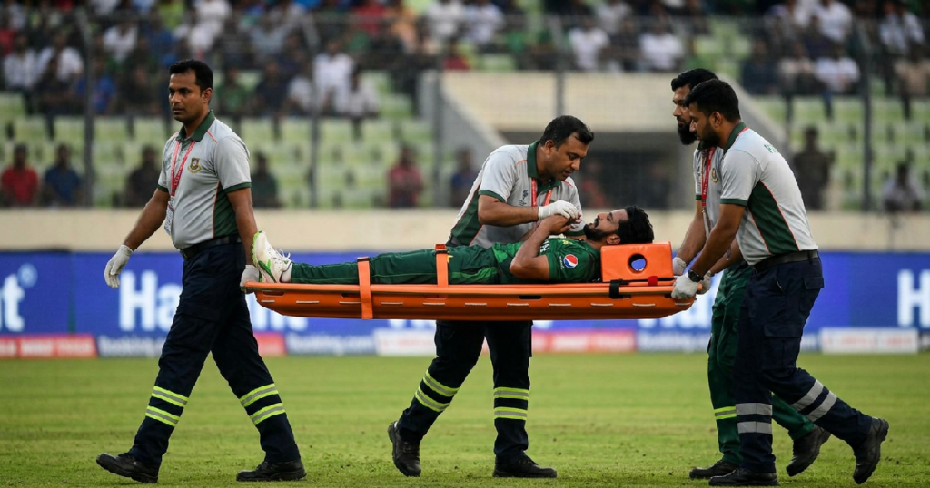 Hasan Ali ถูกหามออกจากสนามเร่งด่วนหลังบาดเจ็บในการแข่งขันที่ Sylhet