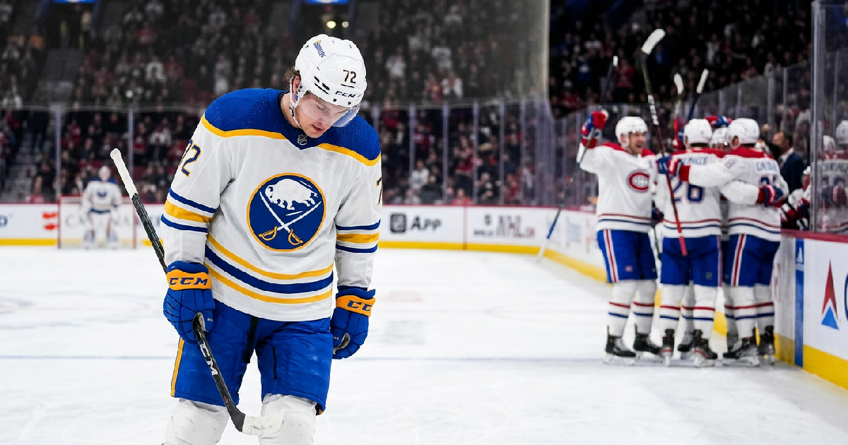 Sabres ตกที่นั่งลำบากหลังพ่ายในคืนที่ Tage Thompson ฟอร์มฝืดต่อหน้าพรรคพวก Canadiens