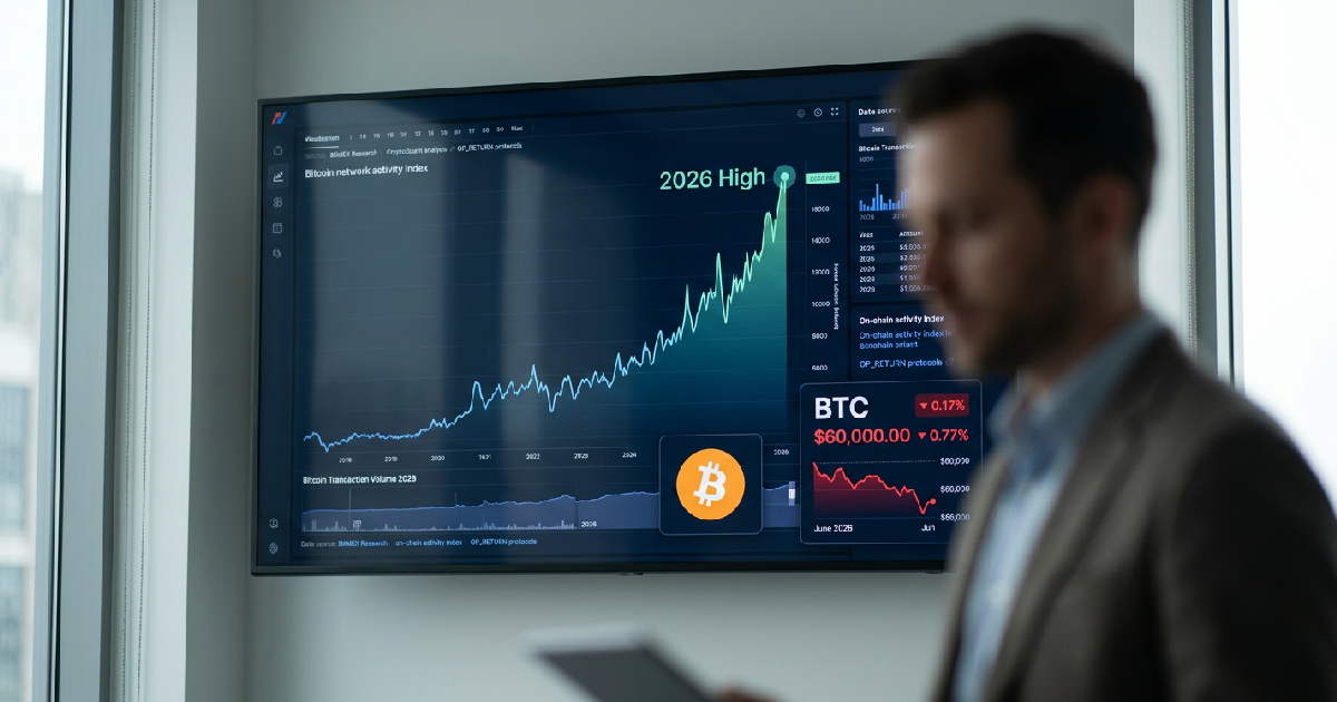 Bitcoin network activity: Bitcoin chain usage reaches 2026 high with 800,000 daily transactions