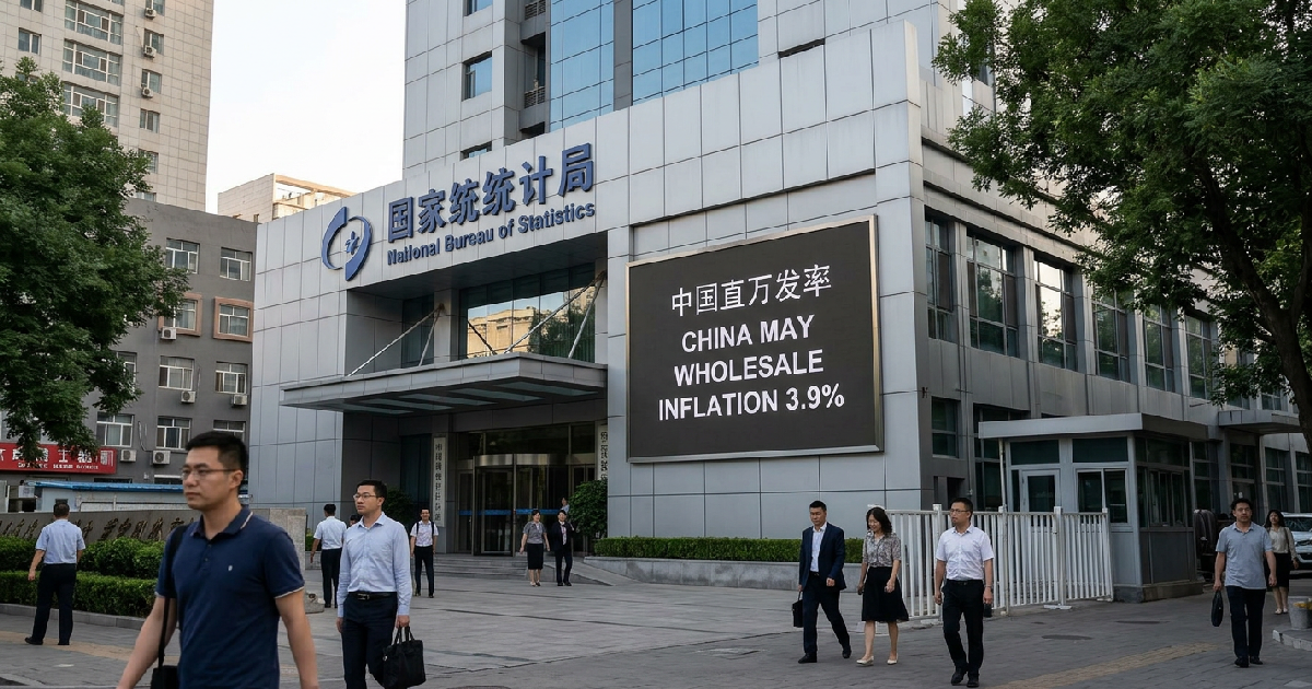 China's Producer Price Index climbs 3.9% in May 2026, fastest in four years
