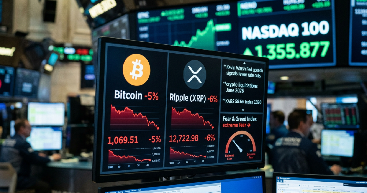 Bitcoin, Ripple prices fall as Kevin Warsh's Fed signals fewer rate cuts