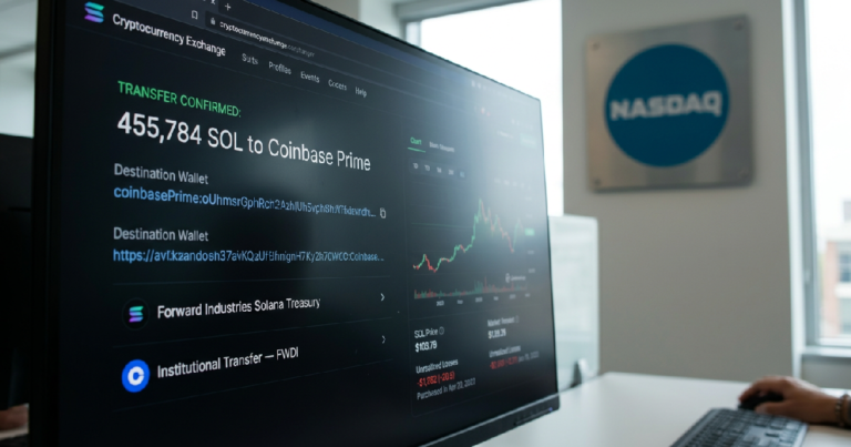 Forward Industries moves 455,784 Solana tokens to Coinbase on June 5