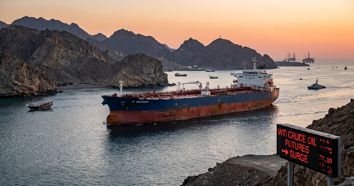 Iran suspends US talks, blocks Strait of Hormuz; WTI crude up 5%