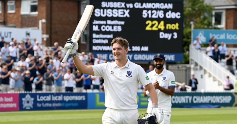 James Matthew Coles smashes 224 not out for Sussex against Glamorgan