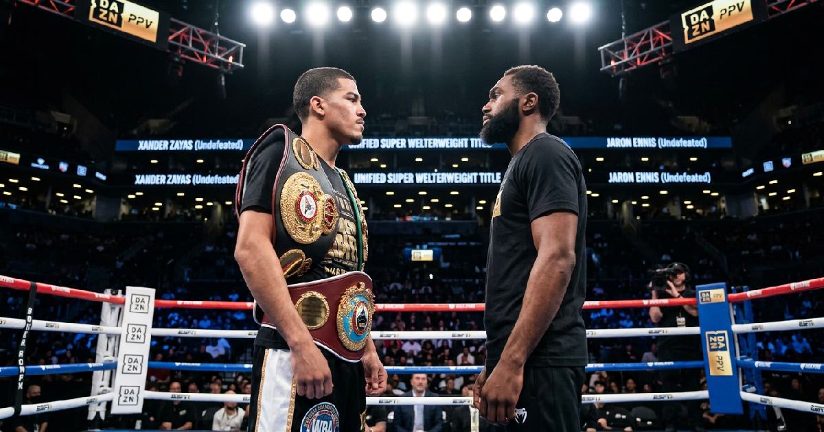 Xander Zayas vs Boots Ennis: Xander Zayas defends unified super welterweight titles against Jaron Ennis