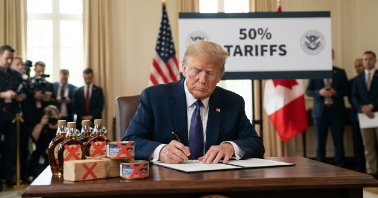 imposes tariffs Canadian: US imposes 50% tariffs on Canadian goods, escalating trade war