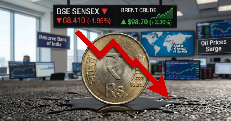 Indian rupee plunges to 95.55 against dollar amid escalating US-Iran tensions