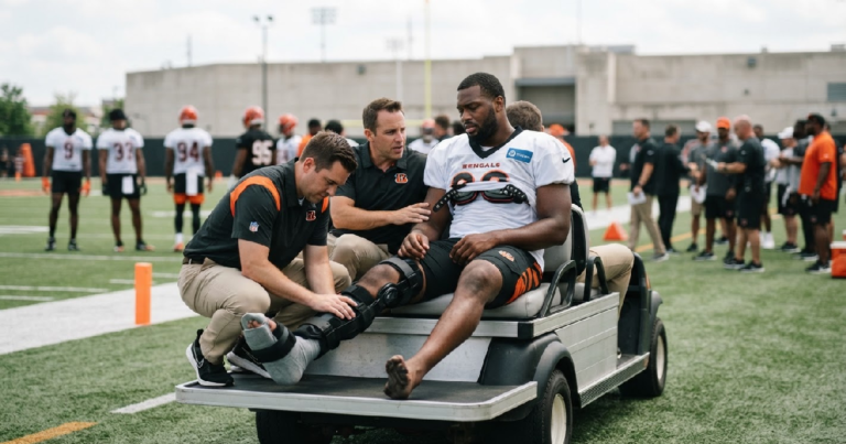 Shemar Stewart injury: Shemar Stewart carted off with apparent leg injury at Bengals training camp