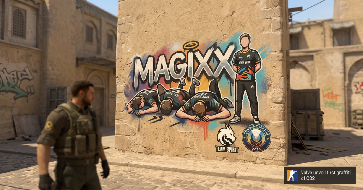 Valve unveil first graffiti of CS2 honoring magixx's Cologne Major 1v4