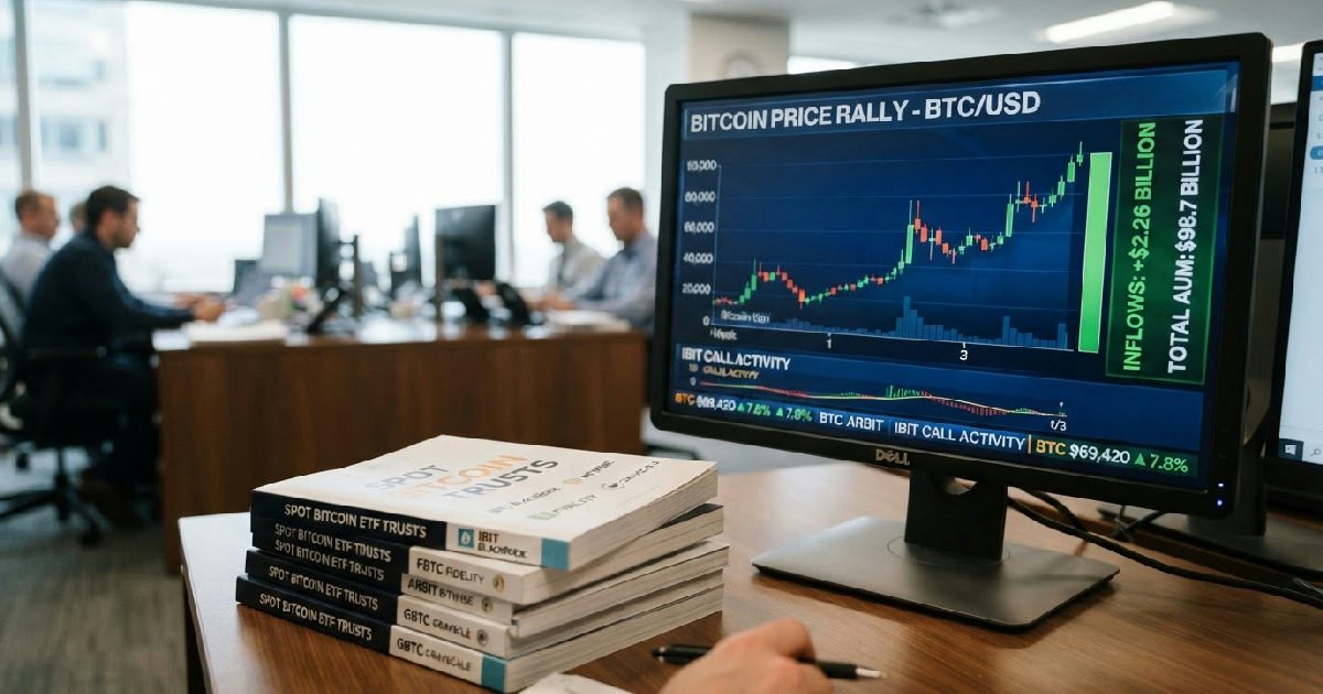 Bitcoin ETF inflows hit $2.2B in six days as fund assets near $100B