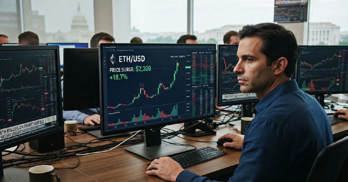 Ethereum price surge fueled by massive short squeeze and US Treasury move