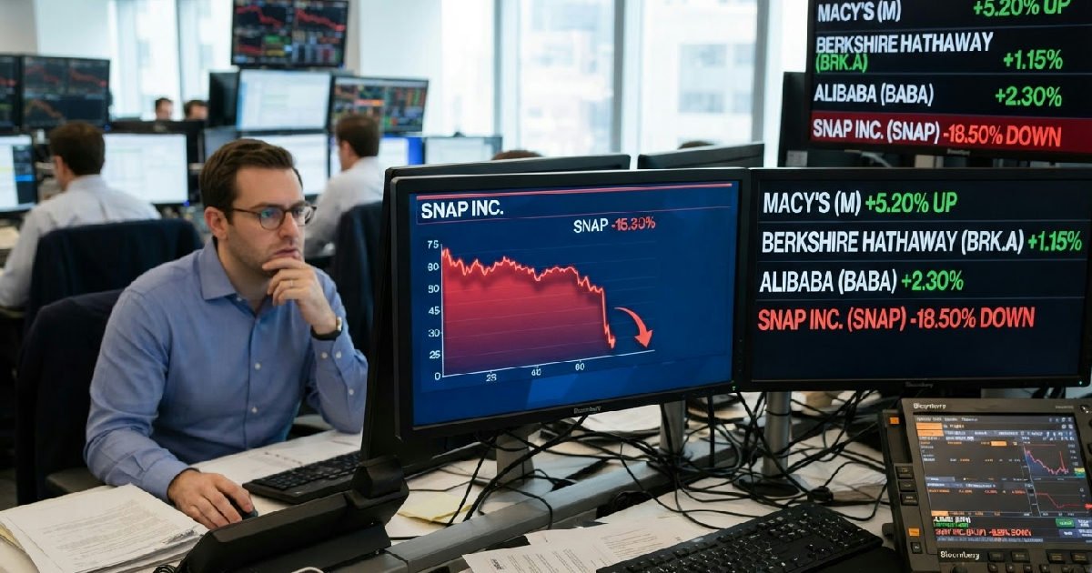 Snap Shares Plunge on Legal Woes as Macy's Surges on Berkshire Stake